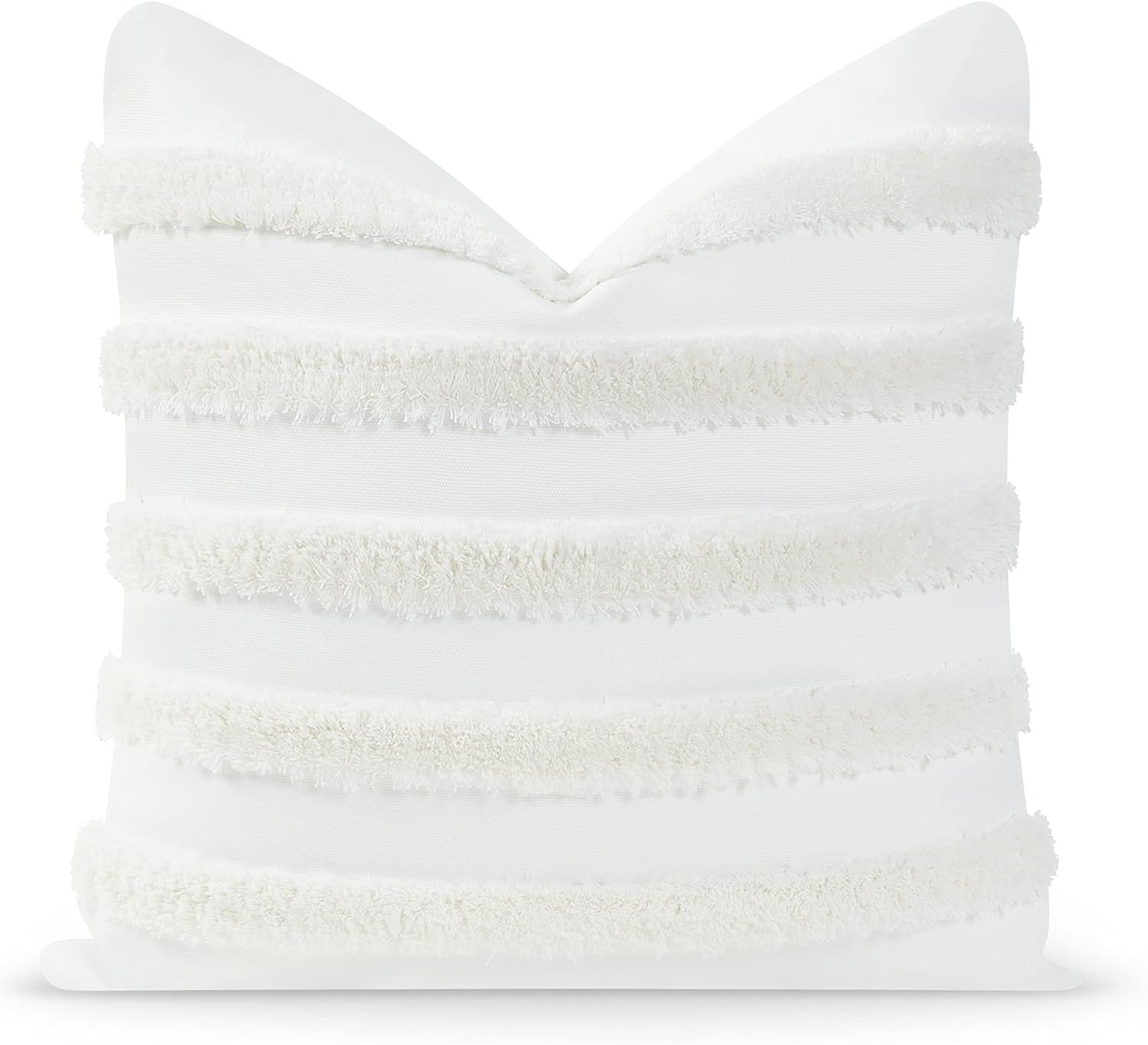 Hofdeco Premium Coastal Patio Tufted Indoor Outdoor Throw Pillow Cover Only, 18"x18" Water Resist... | Amazon (US)