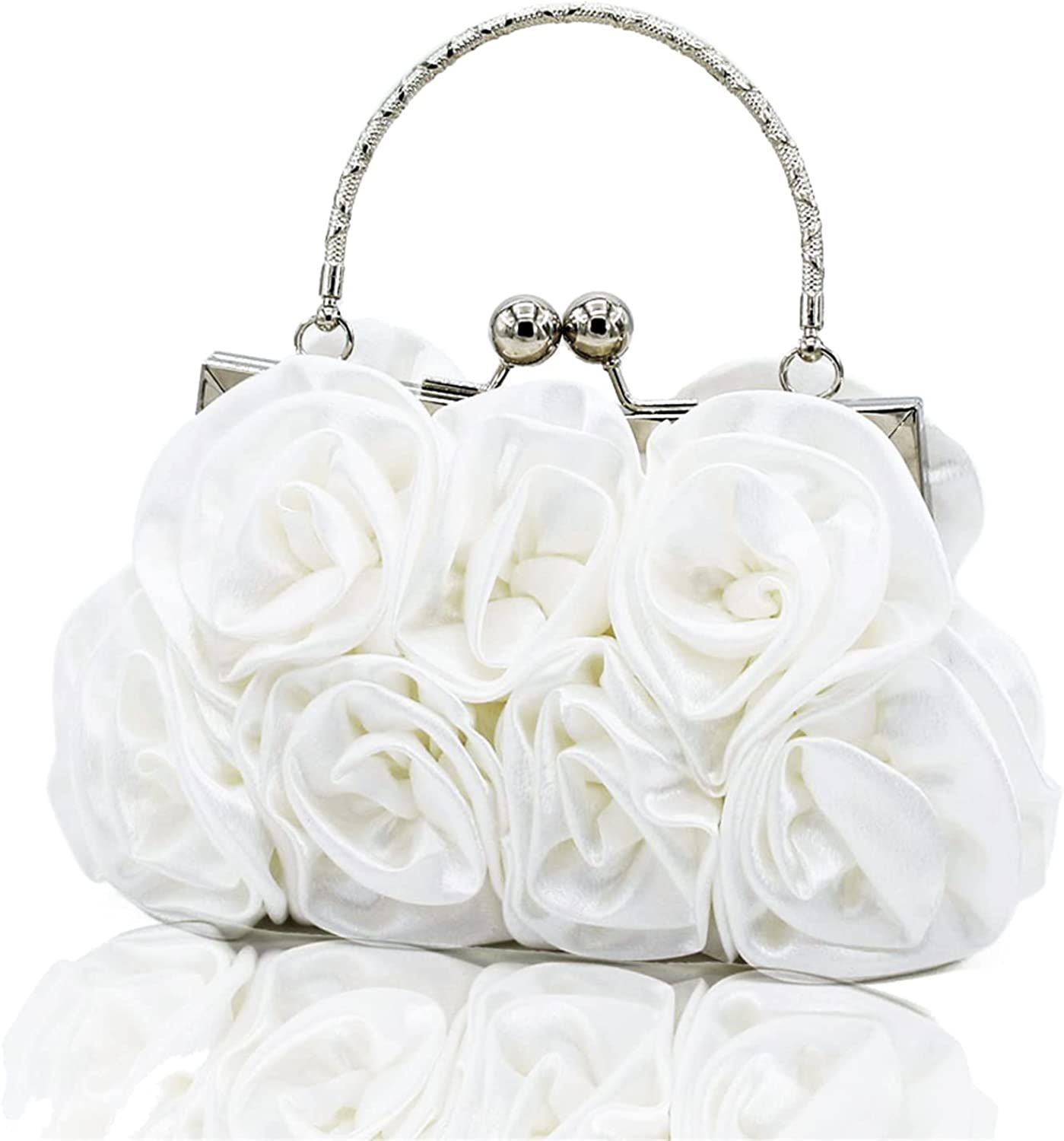 JAMBHALA Women Evening Clutch Bag Floral Satin Purses with Detachable Strap for Wedding, Party, P... | Amazon (US)