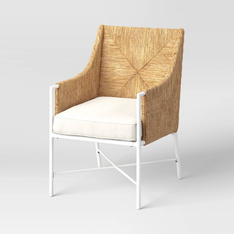 Stanton 2pk Rush Weave Club Chairs - White/Natural - Threshold™ designed with Studio McGee | Target