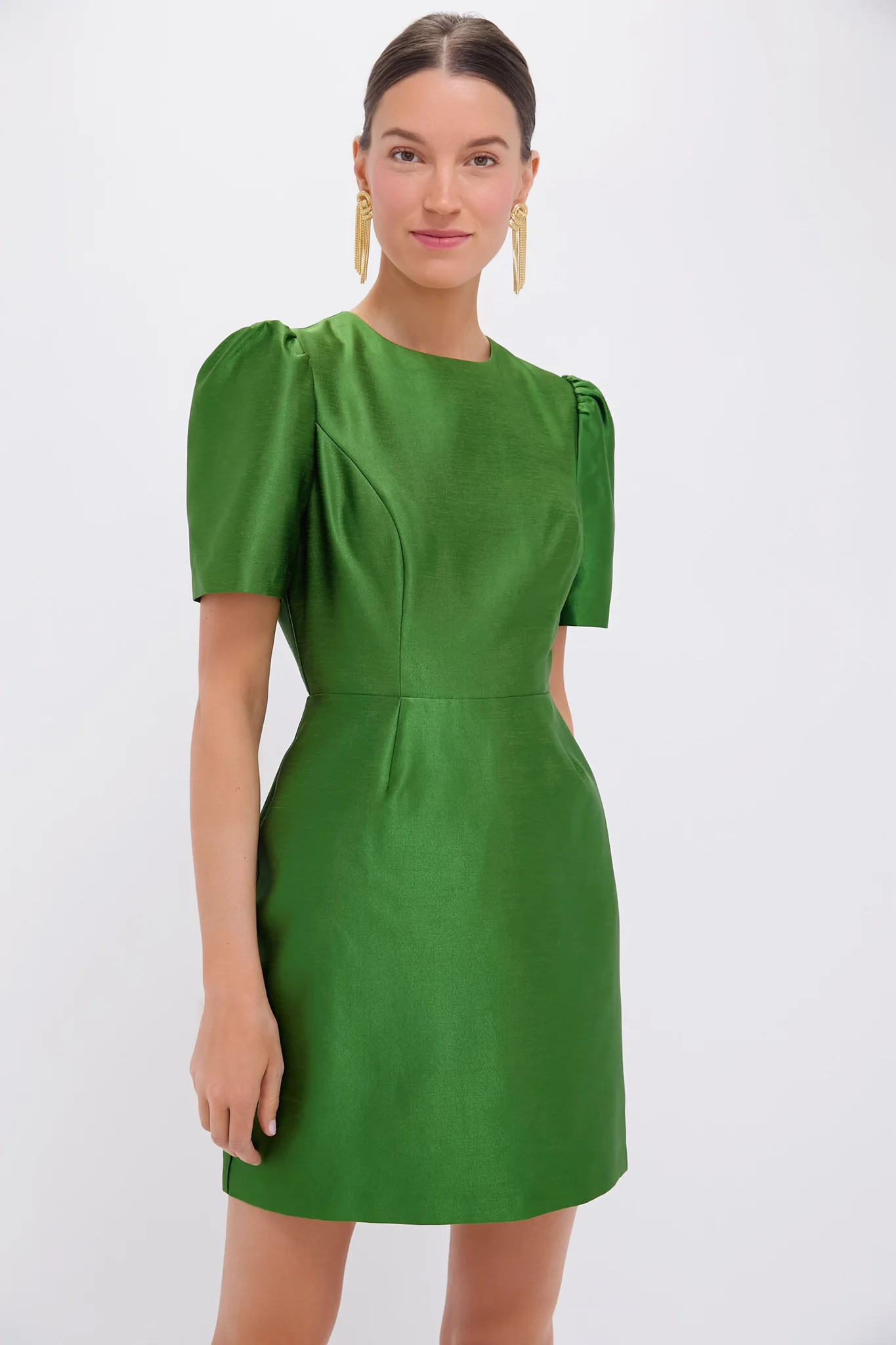 Green Dupioni Carine Dress | Tuckernuck (US)