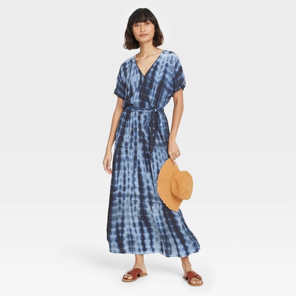 Woen's Tie-Dye Short Sleeve Wrap Dress - Knox Rose™ | Target