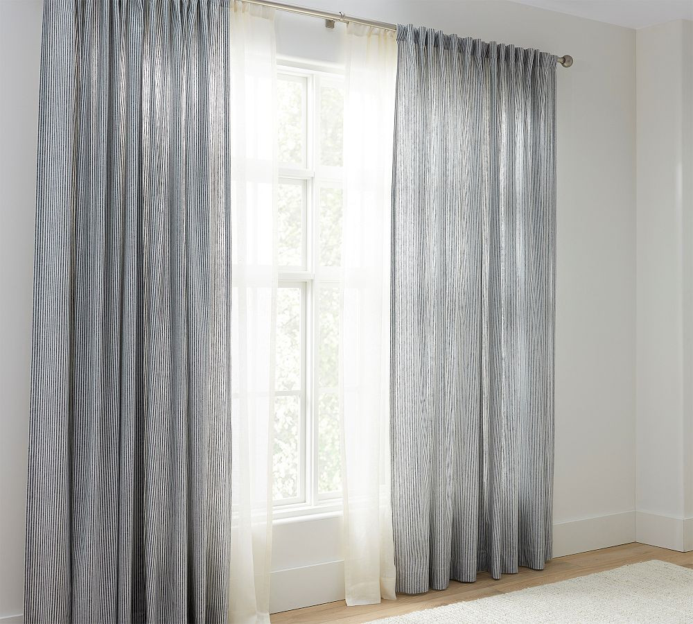 Wheaton Striped Cotton Unlined Curtain | Pottery Barn (US)