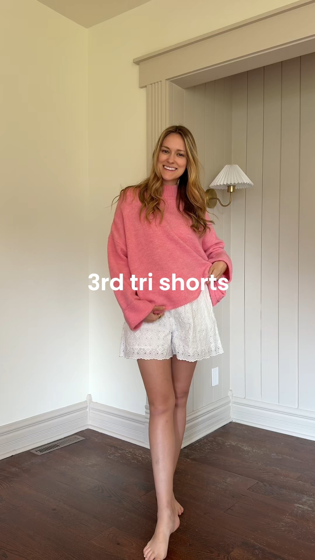 Last trimester= a few outfits 😅 these eyelet shorts are saving me!  And they’re 50% off right now. 