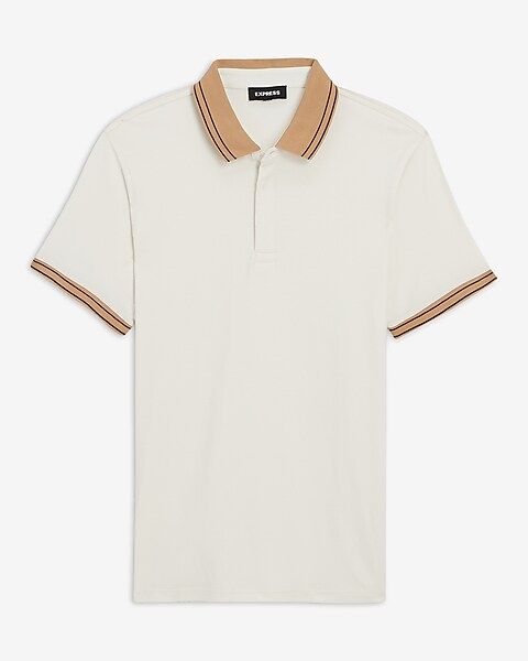 Contrast Collar Flat Knit Polo | Express