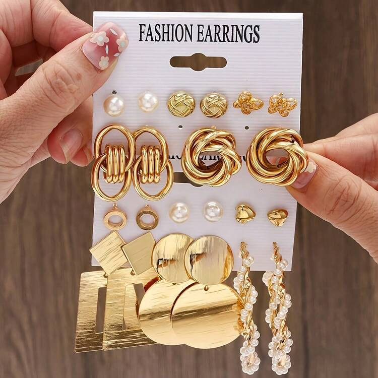 10 Pieces/22 Pieces Set, Simple And Exaggerated Holiday, European And American Metal Wind, Butter... | SHEIN