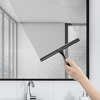 HIWARE All-Purpose Shower Squeegee for Shower Doors, Bathroom, Window and Car Glass - Black, Stai... | Amazon (US)