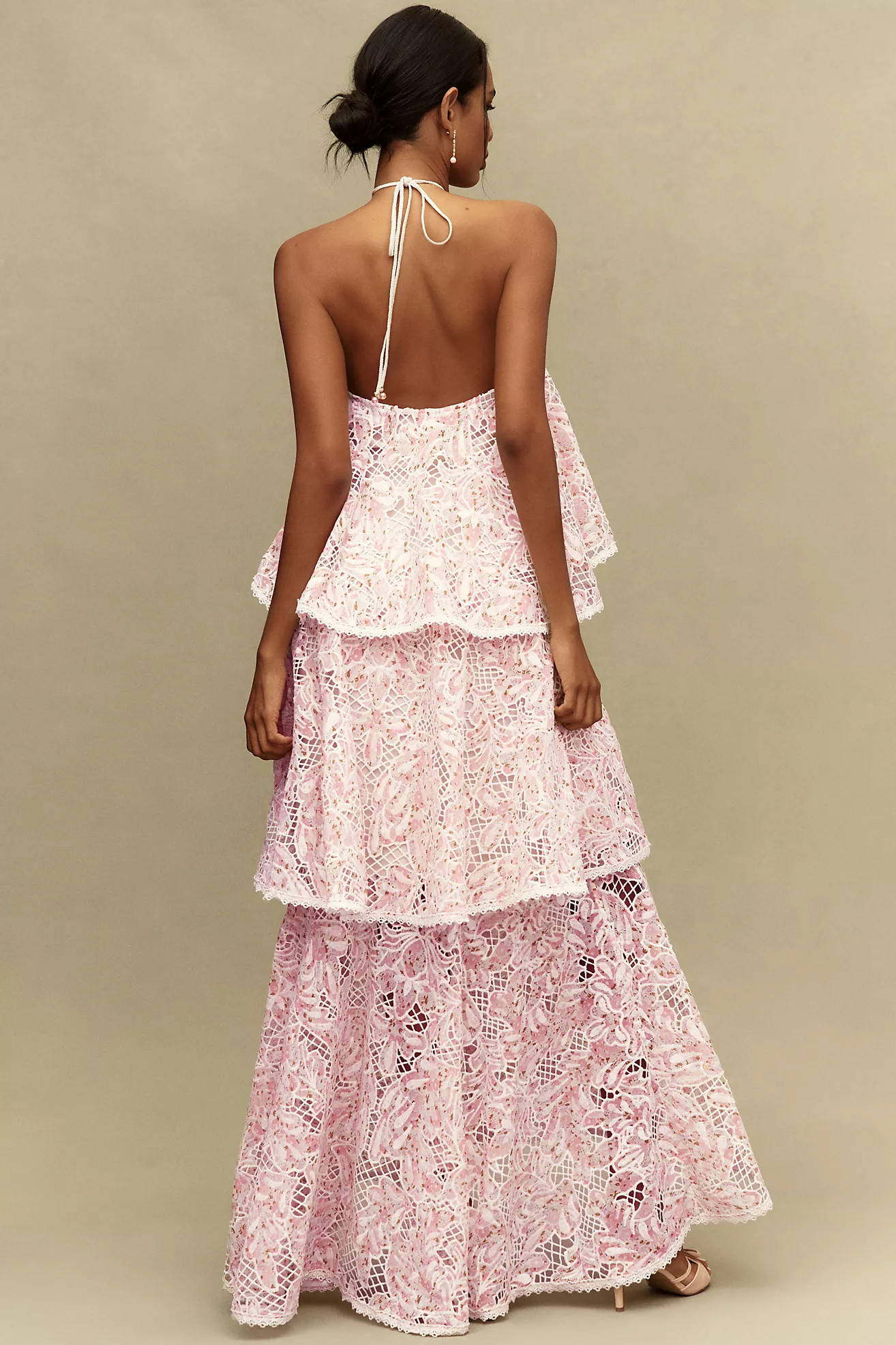 Elliatt Valencia Tiered Halter Gown | Anthropologie (US)