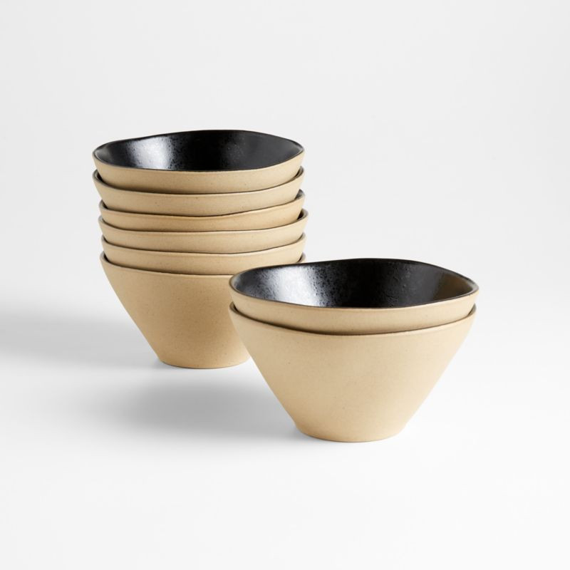 Marin Black Recycled Cereal Bowls, Set of 8 + Reviews | Crate & Barrel | Crate & Barrel