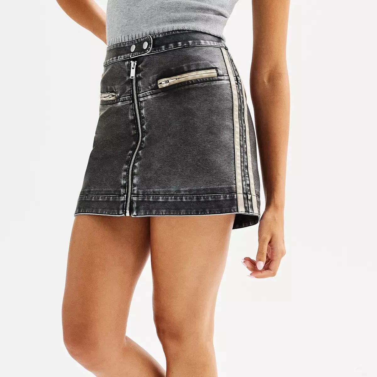 Juniors' SO® Vintage Washed Faux Leather Mini Skirt | Kohl's