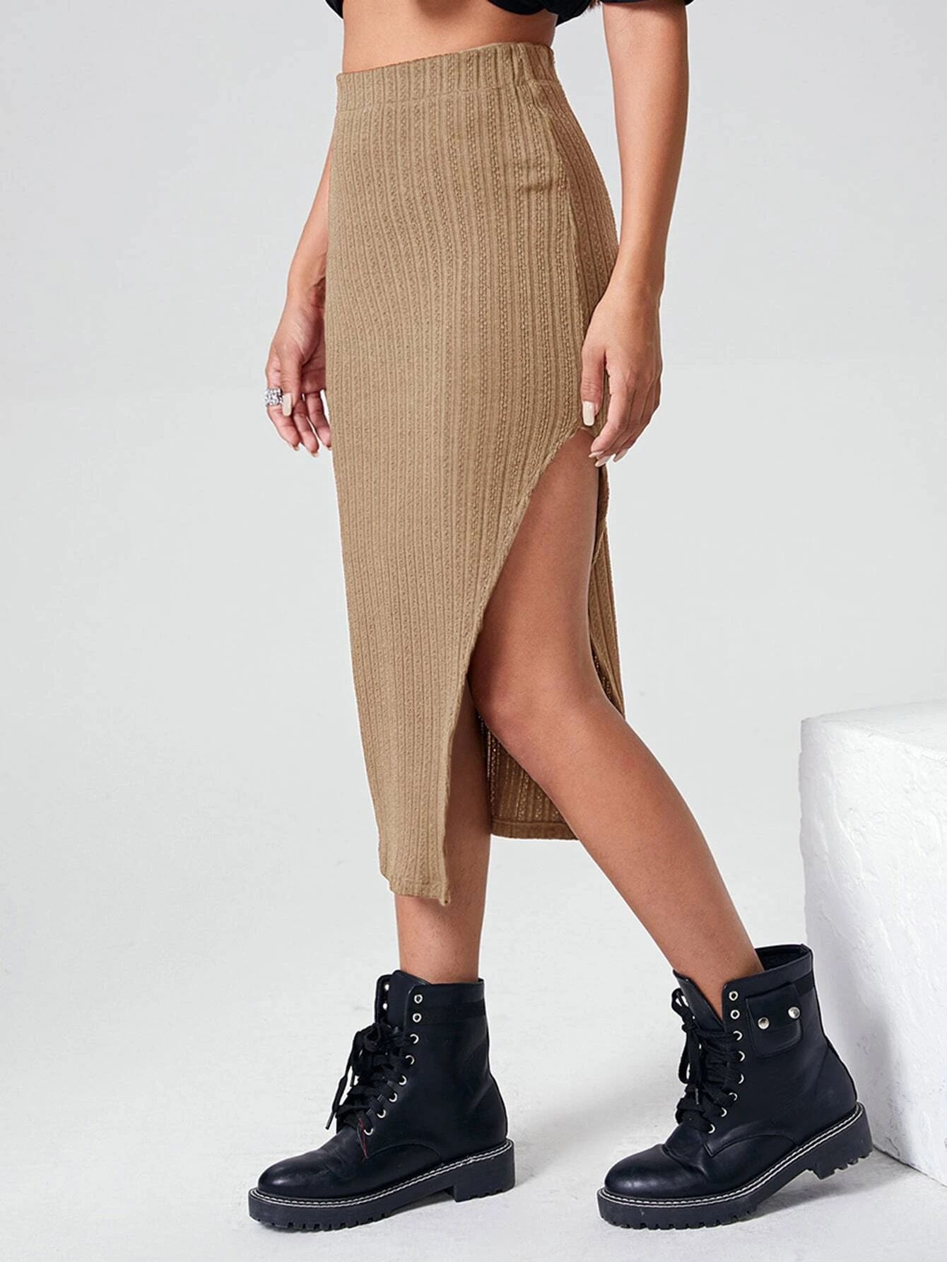 SHEIN High Split Side Skirt | SHEIN