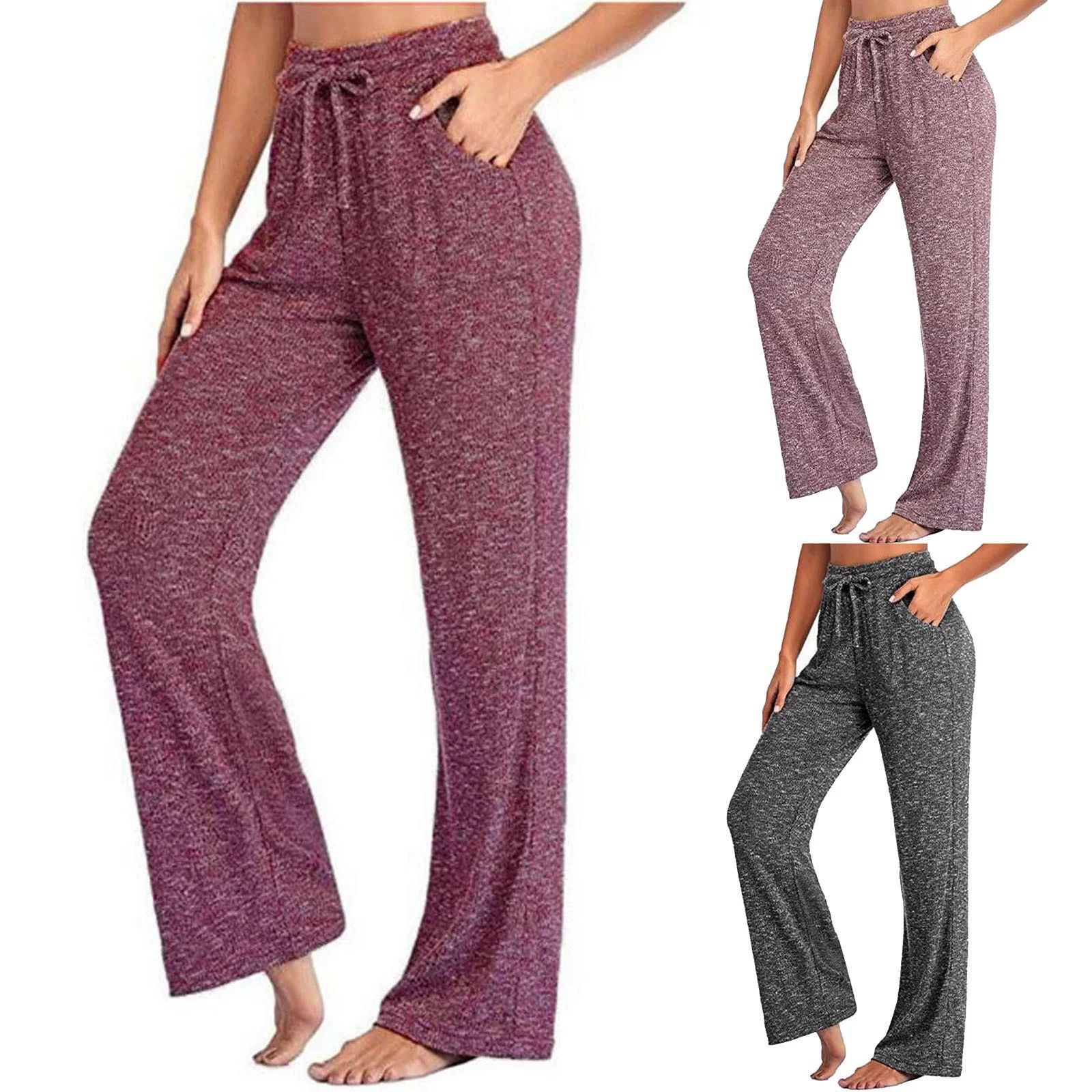 skpabo Women's Casual Loose Wide Leg Yoga Pants,Casual Pants Yoga Pants Quick-Drying Trousers Wid... | Walmart (US)
