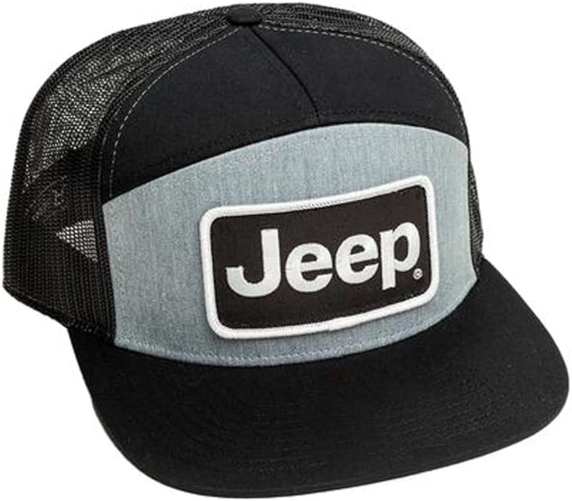 Jeep Premium 7 Panel Flatbill Snapback Patch Dad Hat for Men Baseball Cap Polo Hats | Amazon (US)
