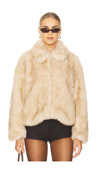 Sarissa Faux Fur Jacket in Oatmeal | Revolve Clothing (Global)