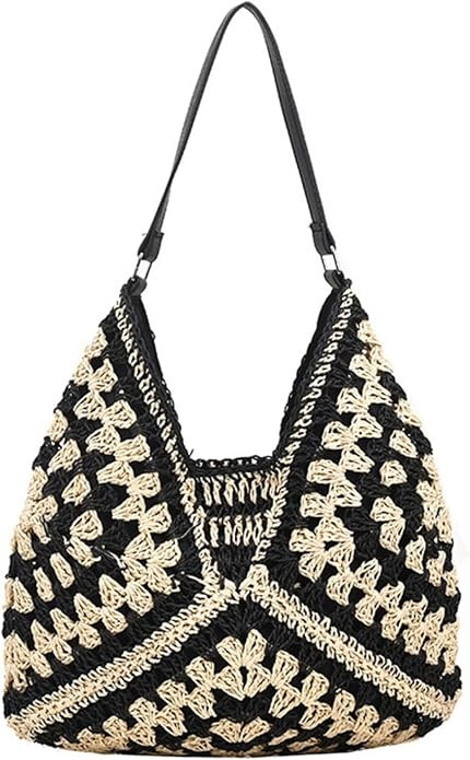 Straw Hobo Bags for Women Summer Beach Bag Hollow Everyday Tote Shoulder Bag Everything Vintage H... | Amazon (US)