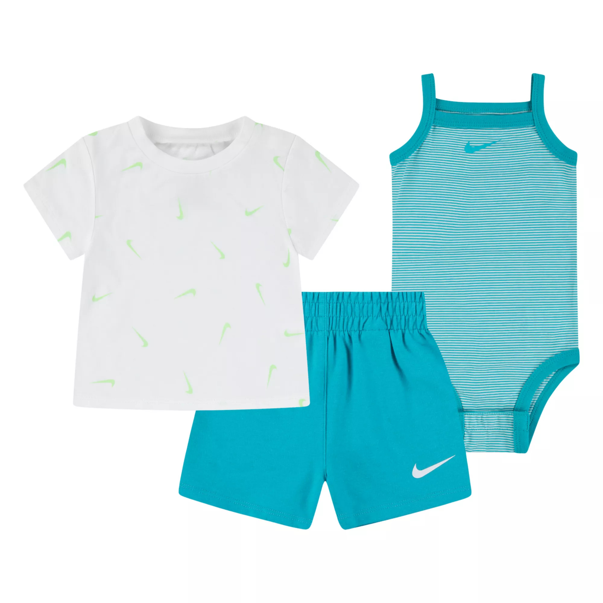 Newborn Baby Girls Nike Essentials Bodysuit T-Shirt & Shorts 3-Piece Set | Kohl's
