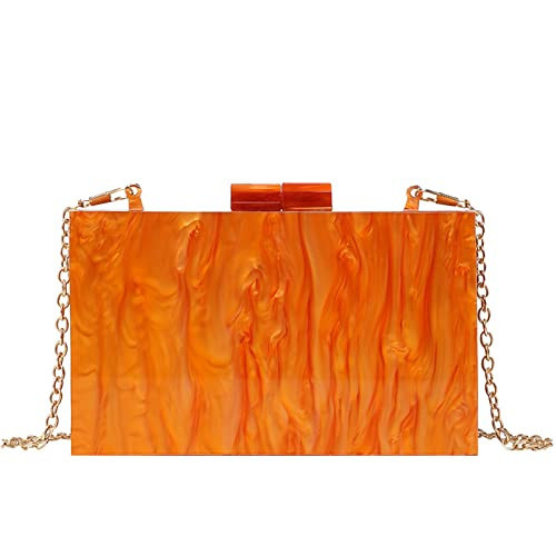 LETODE Acrylic Clutch Bags Purse Perspex Bag Handbags for Women (5239-2 ORANGE) | Amazon (US)