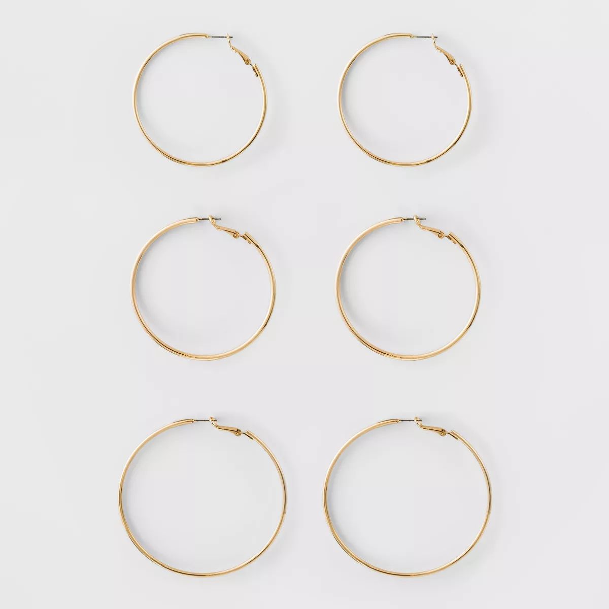 Big Hoop Earring Set 3ct - A New Day™ Gold | Target