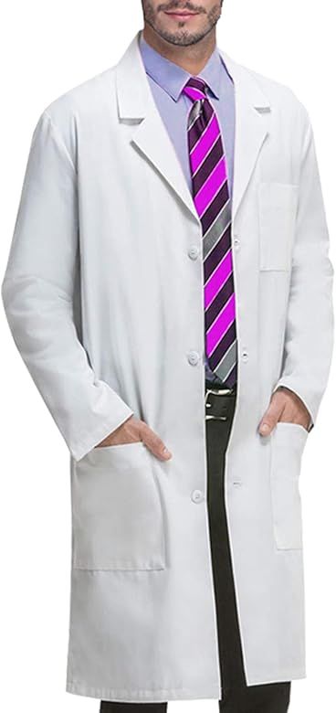 VOGRYE Professional Lab Coat for Women Men Long Sleeve, White, Unisex XXS-4XL | Amazon (US)