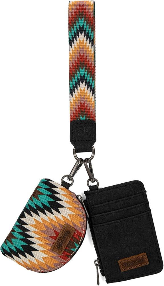 Montana West Wrangler Aztec Keychain Wristlet Wallets for Women Western Dual Pouch Wristlet Credi... | Amazon (US)