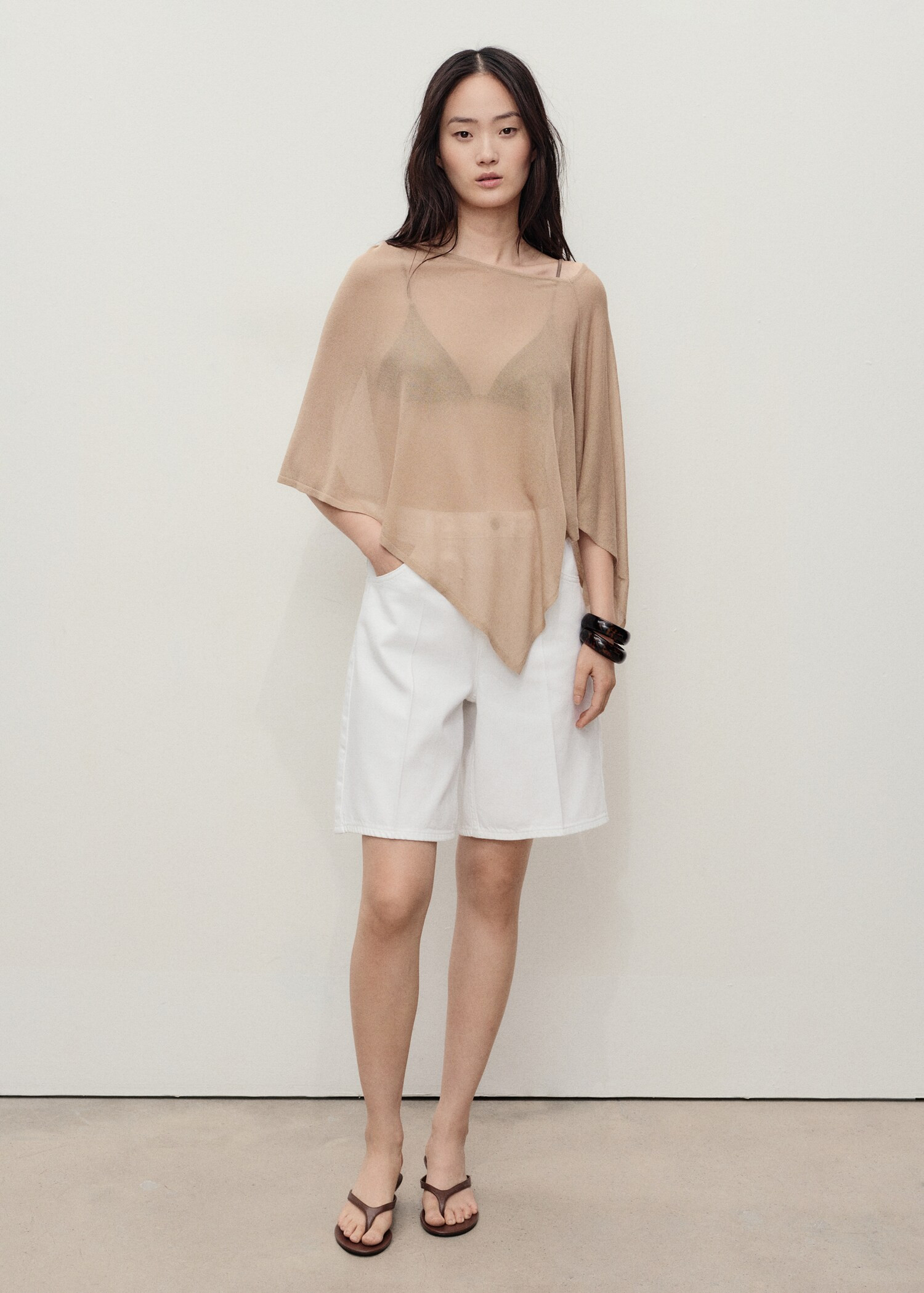 High-waisted denim bermuda shorts - Women | MANGO United Kingdom | MANGO (UK)