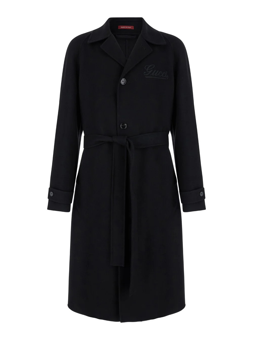 Gucci Single-Breasted Wool Coat — Black - 50 | Italist Inc.
