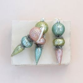 Glass Finial Holiday Ornaments Set of 3 | Antique Farm House
