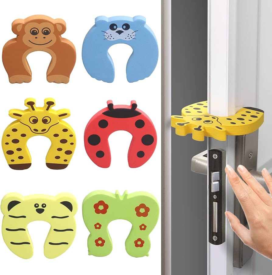 Door Finger Pinch Guard 6pcs, LEOADE Soft Foam Cushion Door Safety for Kids Cartoon Animal Baby D... | Amazon (US)