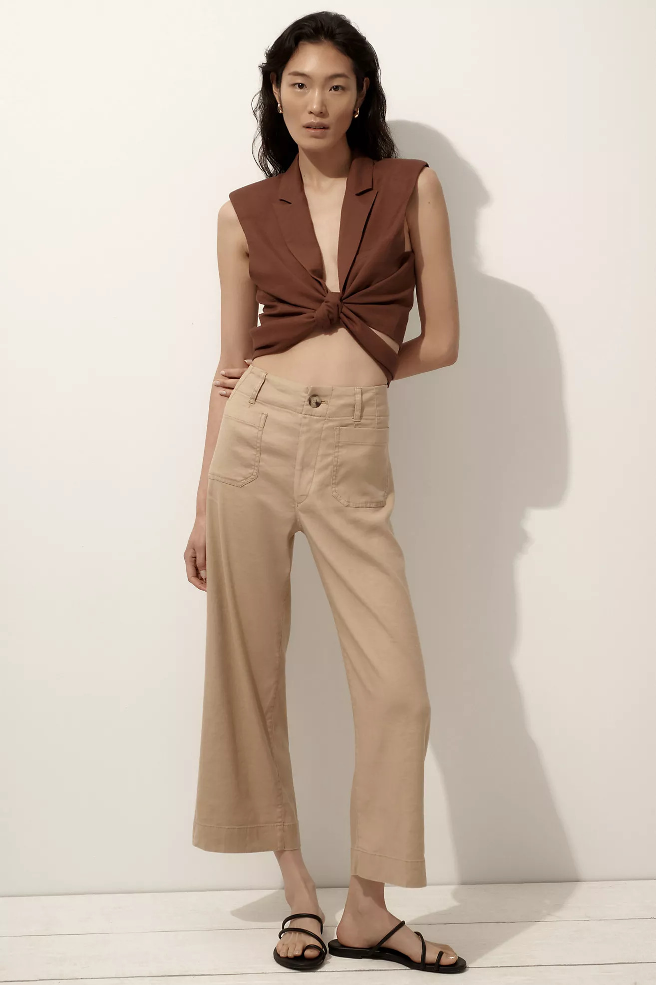 The Colette Cropped Wide-Leg Pants by Maeve: Linen Edition | Anthropologie (US)