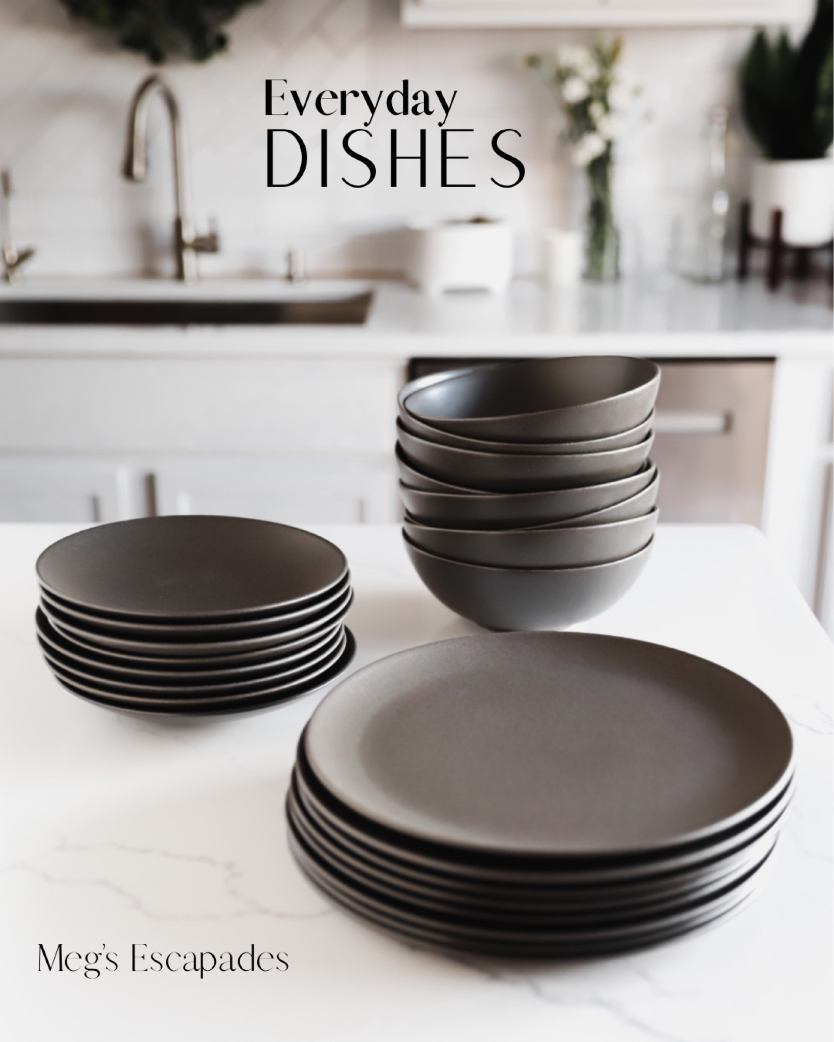 Dishes. Dinnerware. Everyday dishes. Plates. Bowls. Dinner plates. Salad plates. Stoneware plates. 

#LTKhome