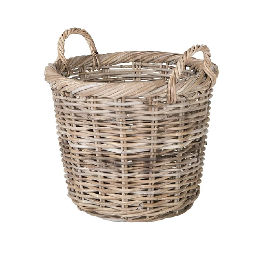 Kouboo Kobo Rattan Round Planter, Gray Decorative Storage Basket | Amazon (US)
