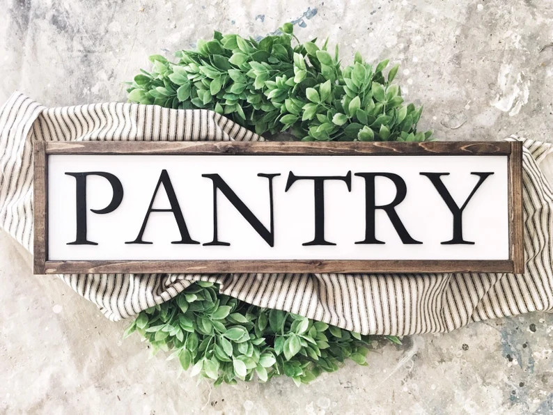 Kitchen Pantry Sign, Rustic Farmhouse Decor, 3D Raised Laser Letter, Simple Lettered Word Sign, D... | Etsy (US)