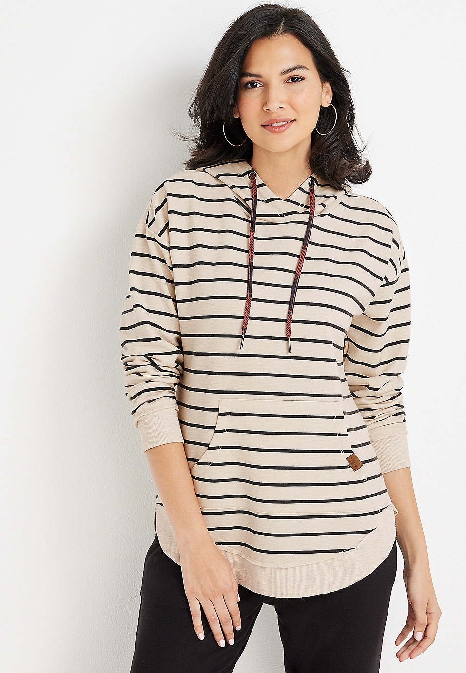 Homeward Striped Fleece Hoodie | Maurices