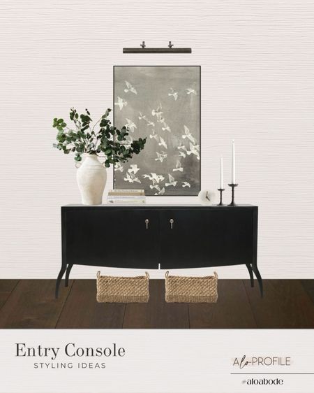 Entry Console // styling ideas, decor, home decor, foyer styling, vintage inspired decor, brass mirror, lived in decor, entry styling, styled rooms, home decor