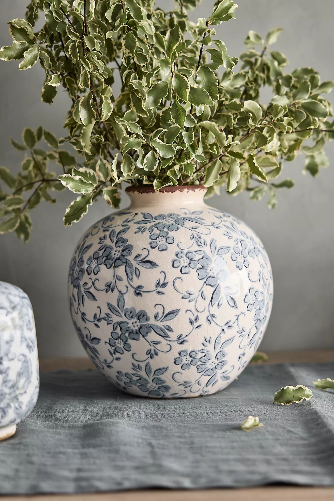 Floral Print Ceramic Vase, Large | Terrain
