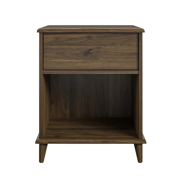 Queer Eye Farnsworth 1 Drawer Mid-Century Modern Nightstand, Walnut | Walmart (US)