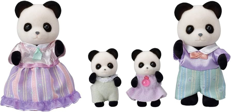 Calico Critters Pookie Panda Family, Dolls, Dollhouse Figures, Collectible Toys with 4 Figures In... | Amazon (US)