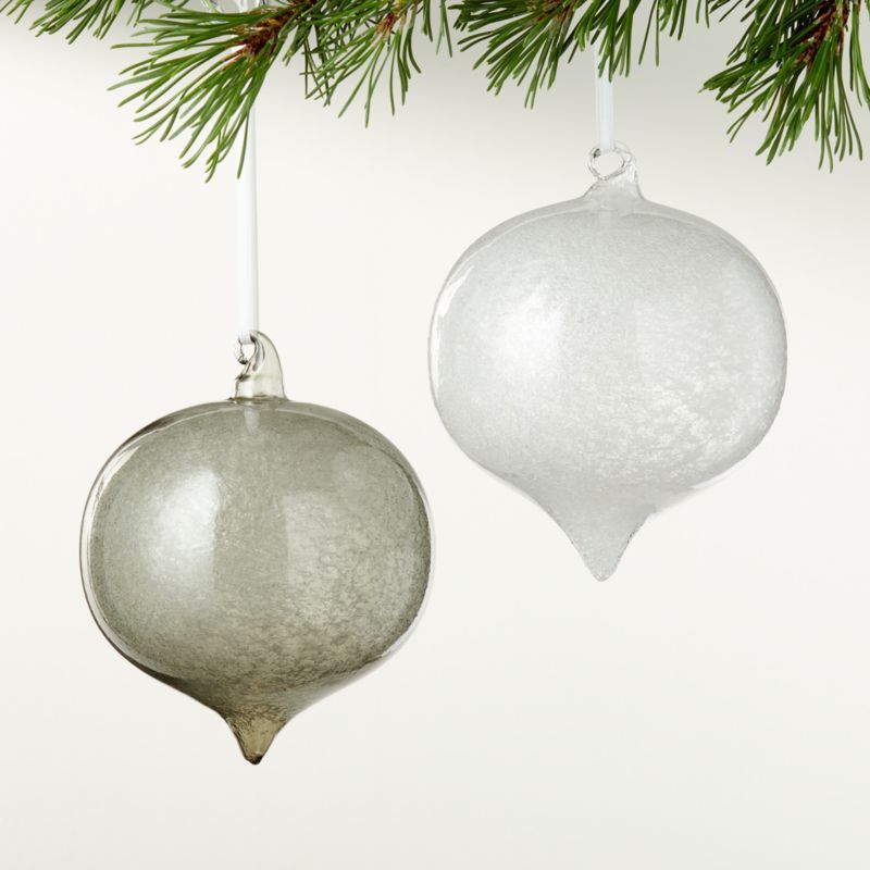 Lumi Textured Glass Christmas Tree Ornaments | CB2 | CB2