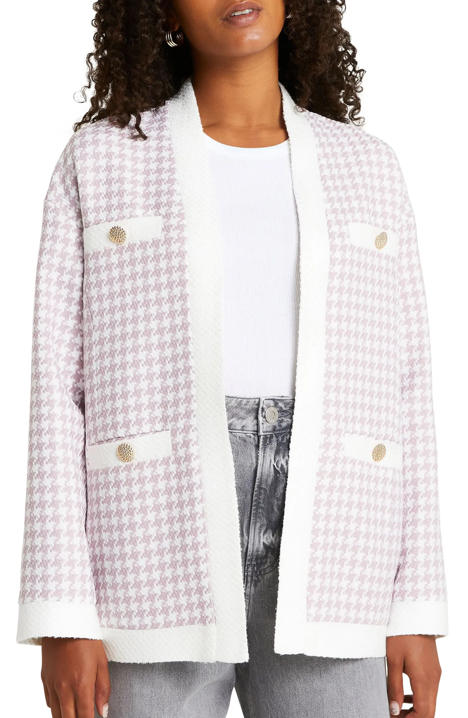 River Island Bouclé Cardigan Jacket | Nordstrom | Nordstrom