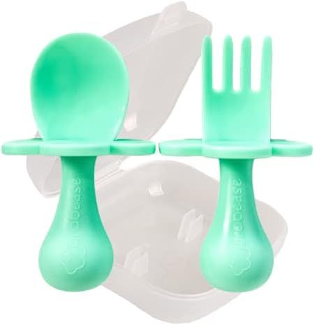 Grabease Baby and Toddler Self-Feeding Utensils – Spoon and Fork Set for Baby-Led Weaning – Made of  | Amazon (US)