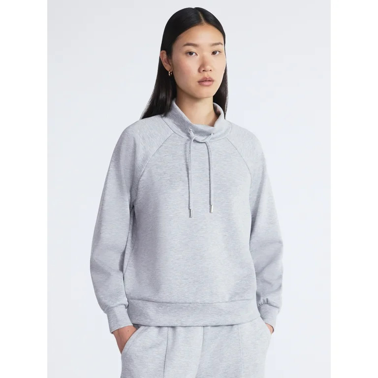 Scoop Women's and Women's Plus New Scubaknit Funnel Neck Sweatshirt, Sizes XS-4X | Walmart (US)