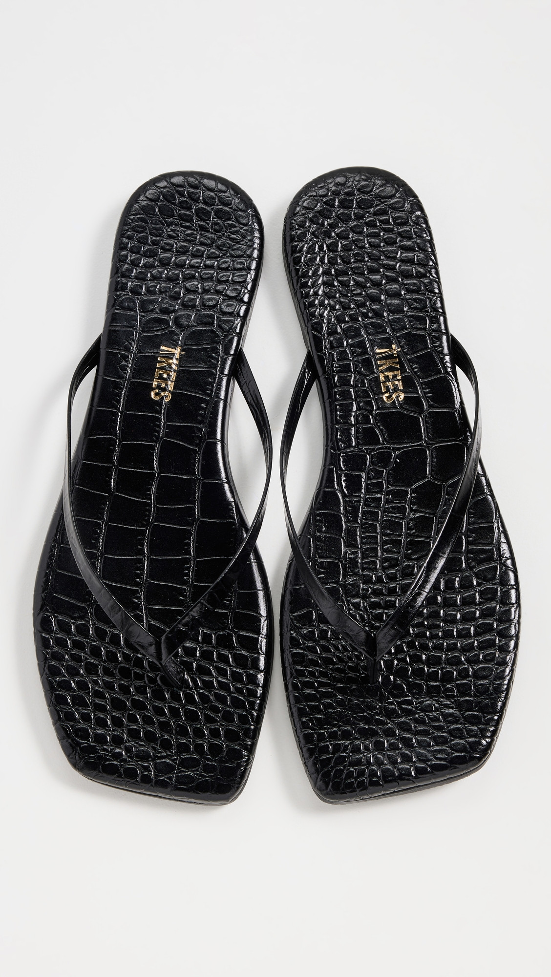 TKEES Square Toe Lily Flip Flops Sable Croc 9 | Shopbop