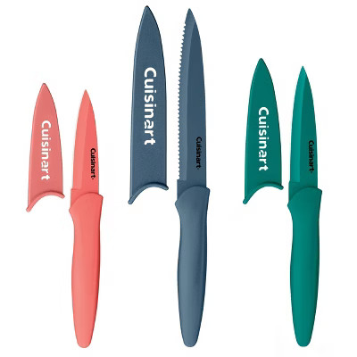 Cuisinart Advantage 6pc Colored Non-Stick Utility Knife Set with Blade Guards - C55-6PRBT | Target