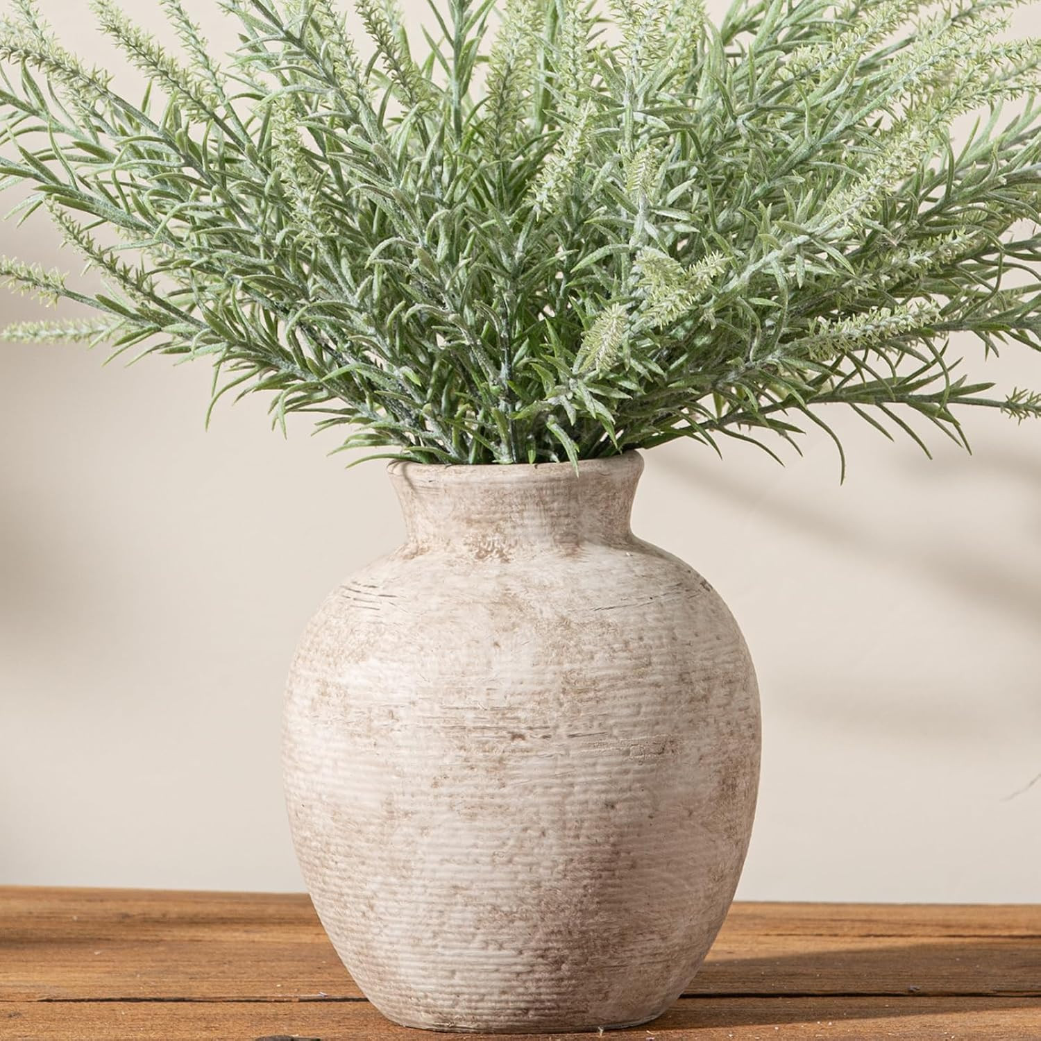 Ceramic Flower Vase Home Decor - Farmhouse Table Vases Rustic Vintage Living Room Kitchen Bedroom Decorations for House Book Shelf Office Coffee Desk Dining Fireplace (7.4" Retro) | Amazon (US)