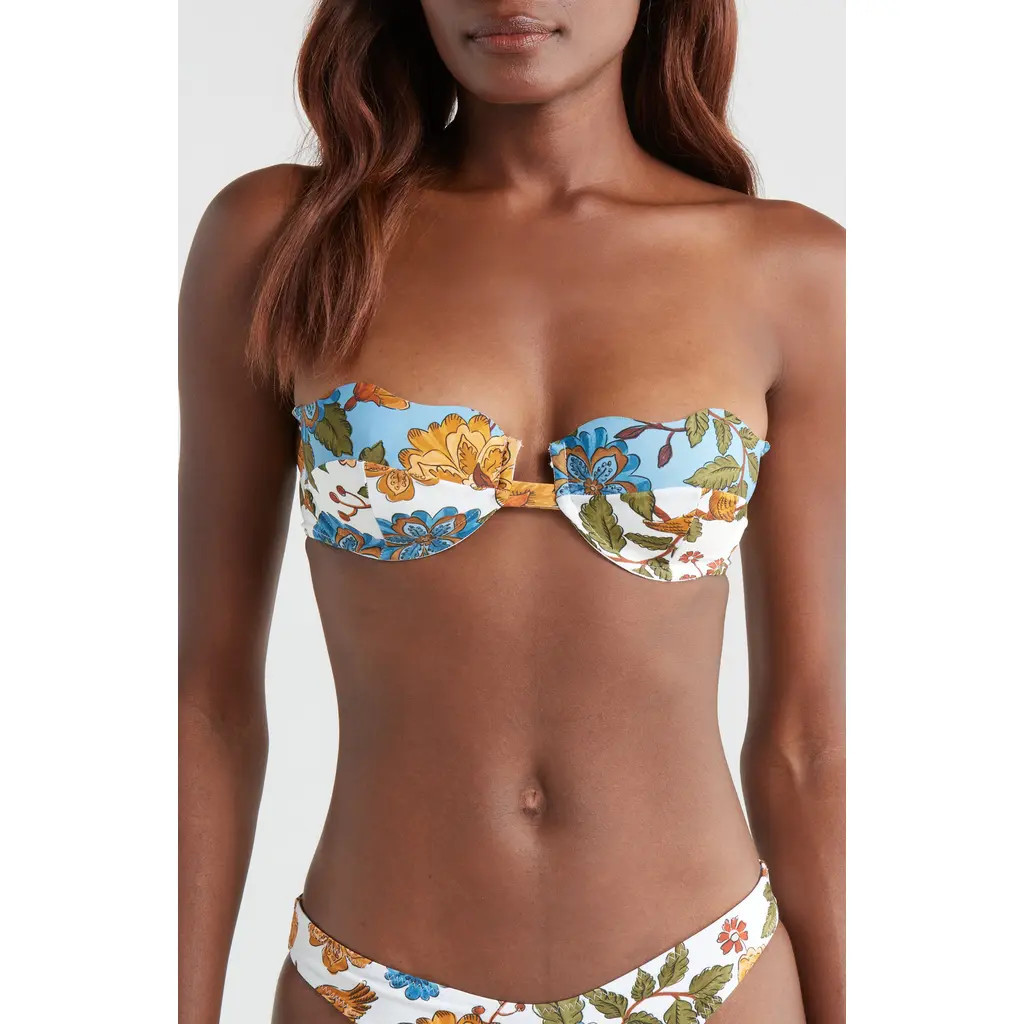 FARM Rio Garden Scarf Underwire Bikini Top in Garden Scarf Mix at Nordstrom, Size X-Large | Nordstrom