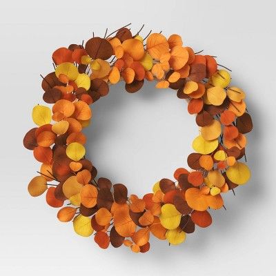 21&#34; Artificial Eucalyptus Wreath Orange - Threshold&#8482; | Target