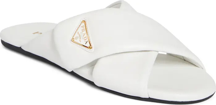 Prada Logo Crisscross Slide Sandal (Women) | Nordstrom | Nordstrom