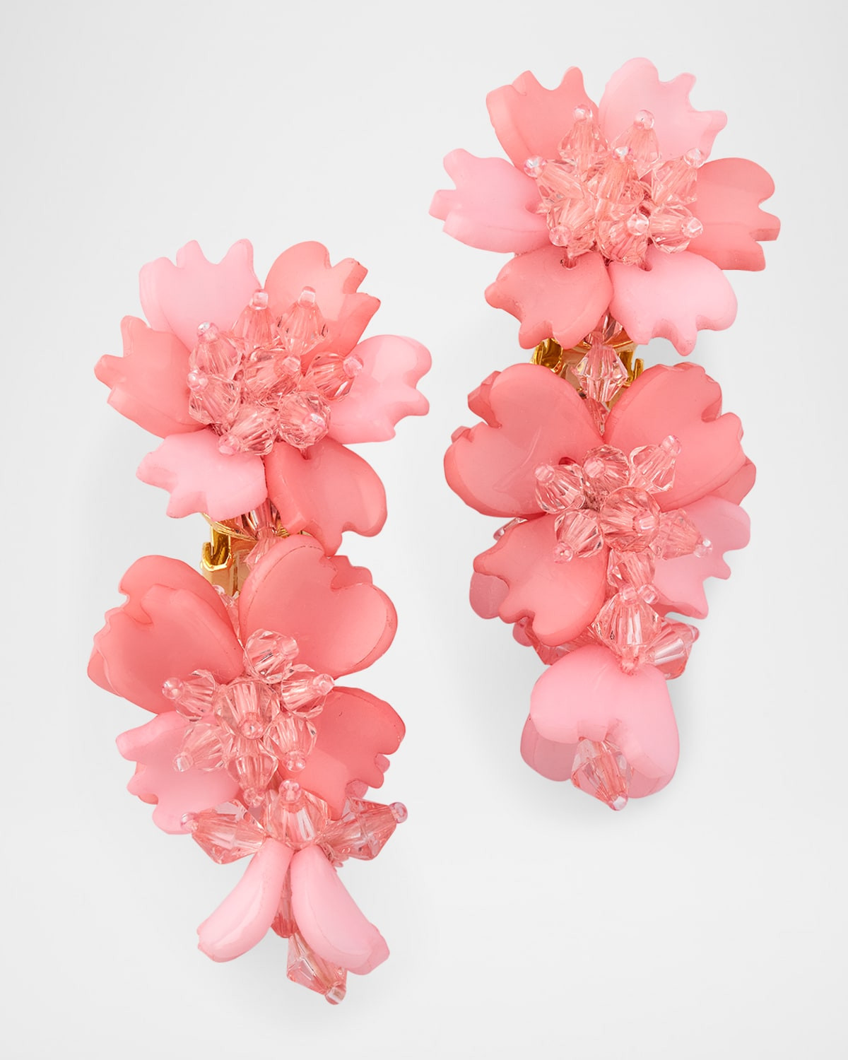 Triple Drop Flower Earrings | Neiman Marcus
