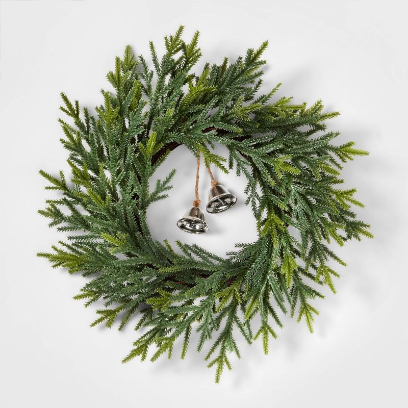 14&#34; Pine with Silver Bells Artificial Wreath - Wondershop&#8482; | Target