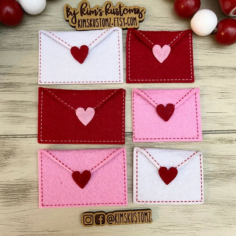 Mini Love Letter Envelopes Tray Fillers Felt Faux Love | Etsy (US)