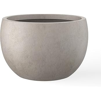 Kante 15.7" Dia Round Concrete Planter, Outdoor/Indoor Large Bowl Plant Pots with Drainage Hole a... | Amazon (US)